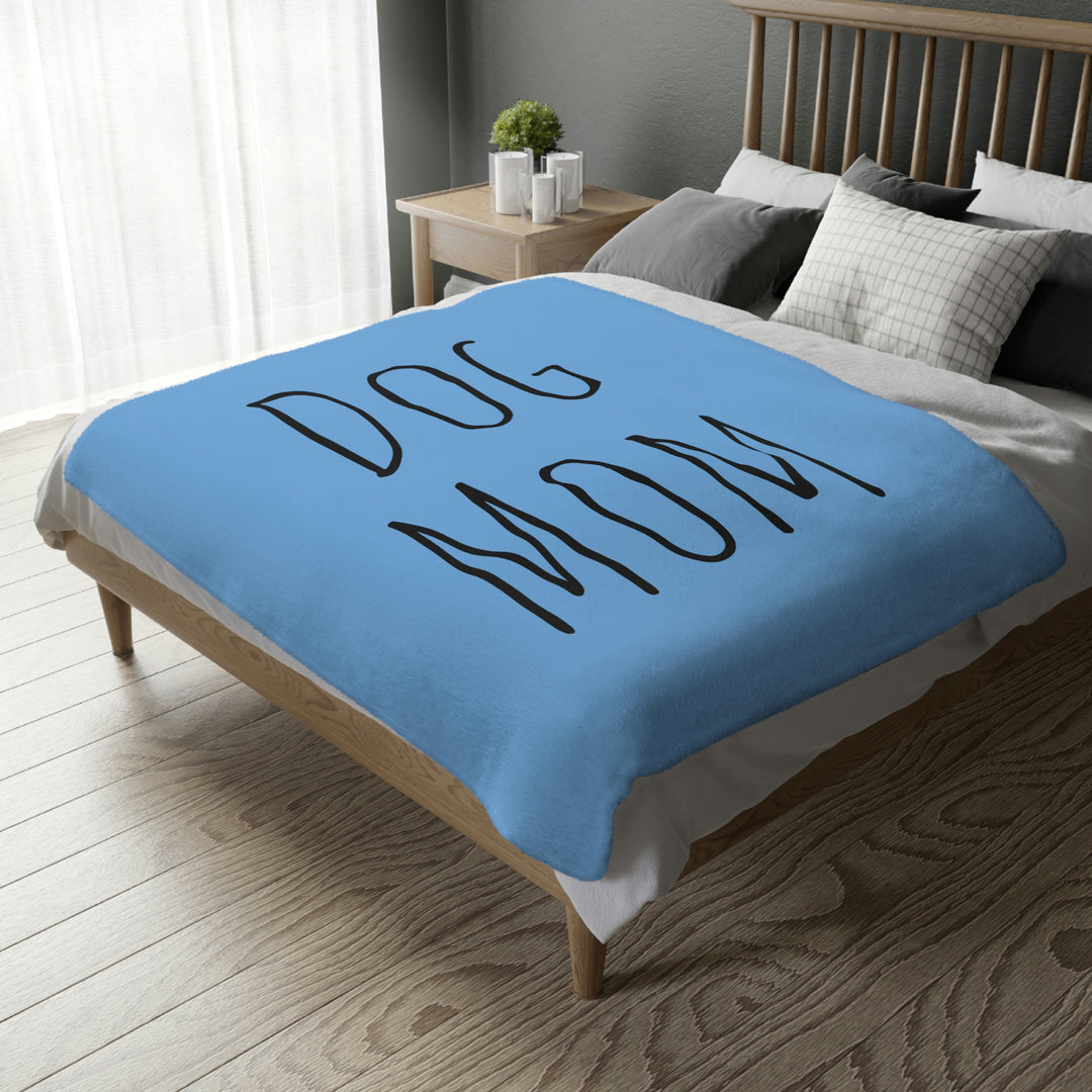 Dog Mom Velveteen Minky Blanket (Two-sided print)