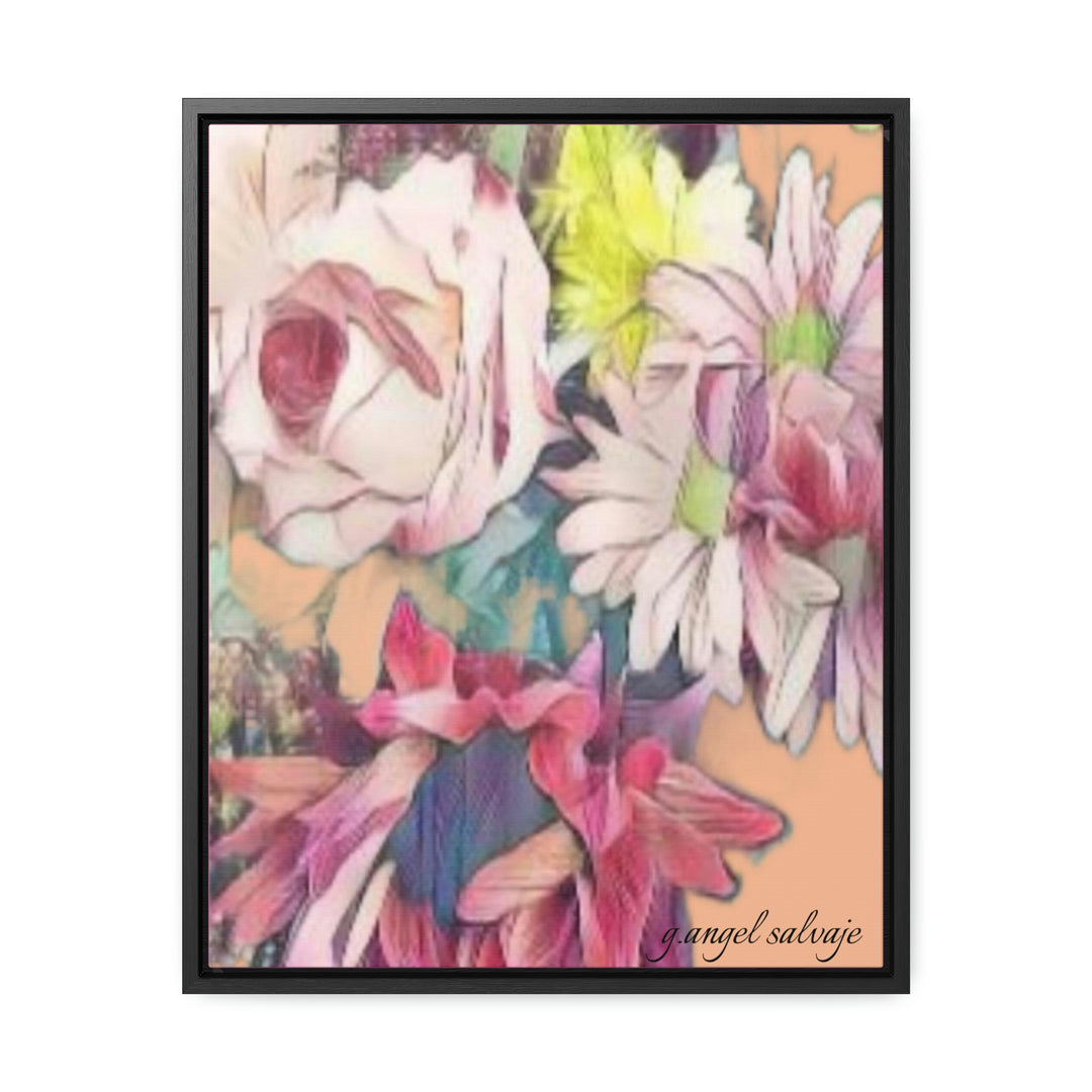 Floral/ coral background Gallery Canvas Wraps, Vertical Frame