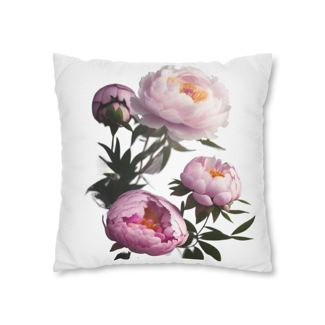 Peony Bouquet Spun Polyester Square Pillow Case