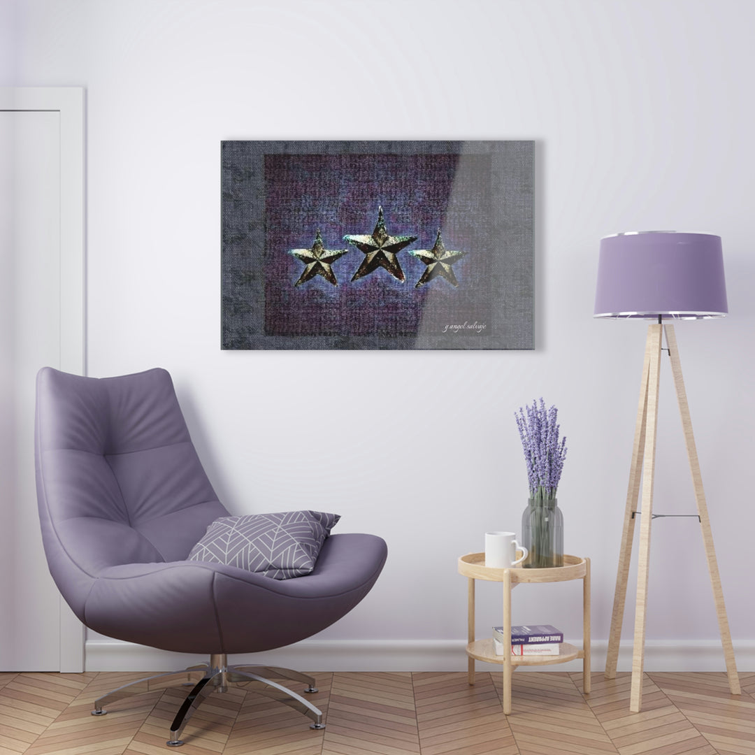 Dark Grey, Plum,And Violet Triple Star Acrylic Prints