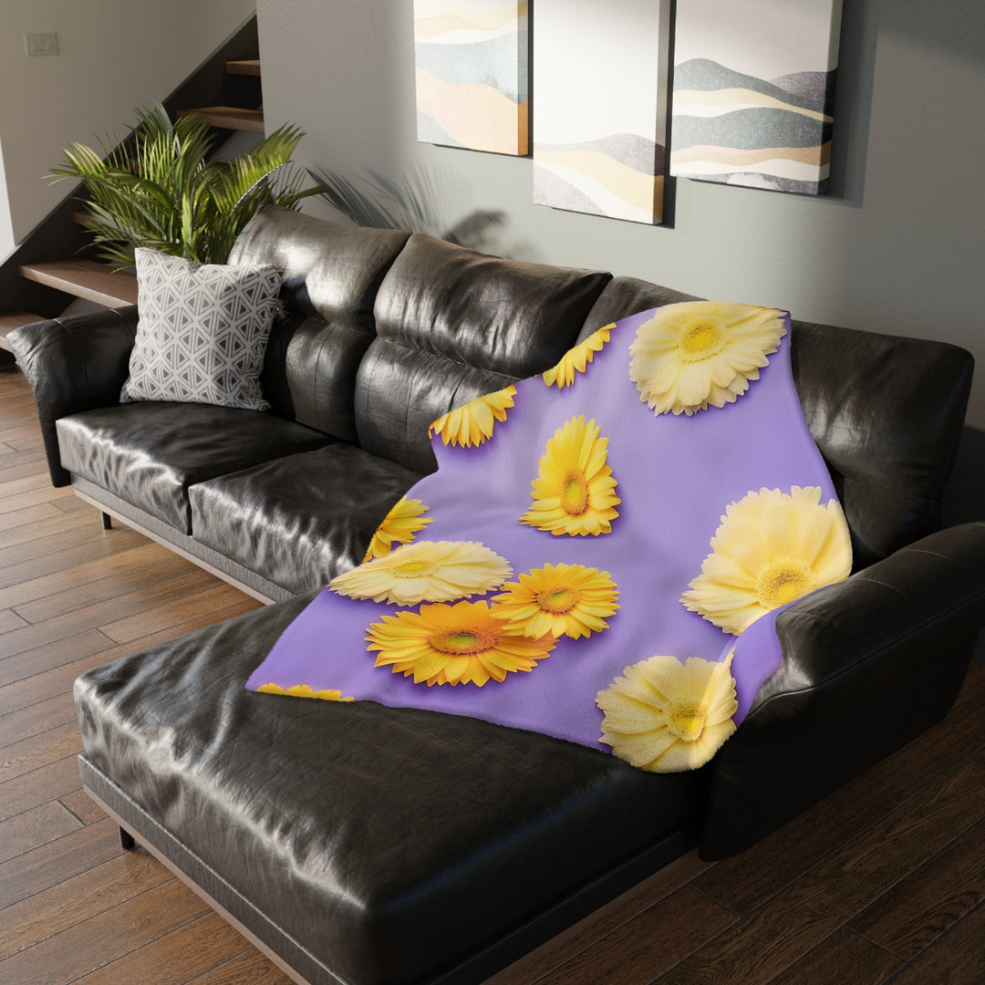 Flower Power style 4 Velveteen Minky Blanket (Two-sided print)