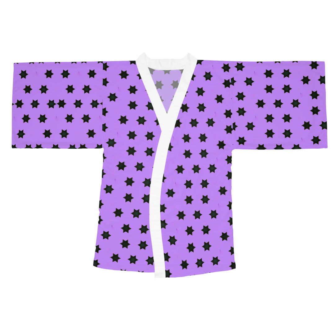 Kiss inspired black stars Long Sleeve Kimono Robe (AOP)