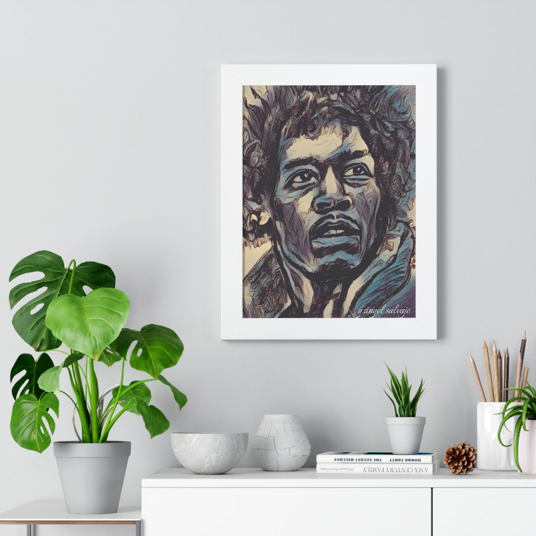 Jimi Hendrix Framed Vertical Poster