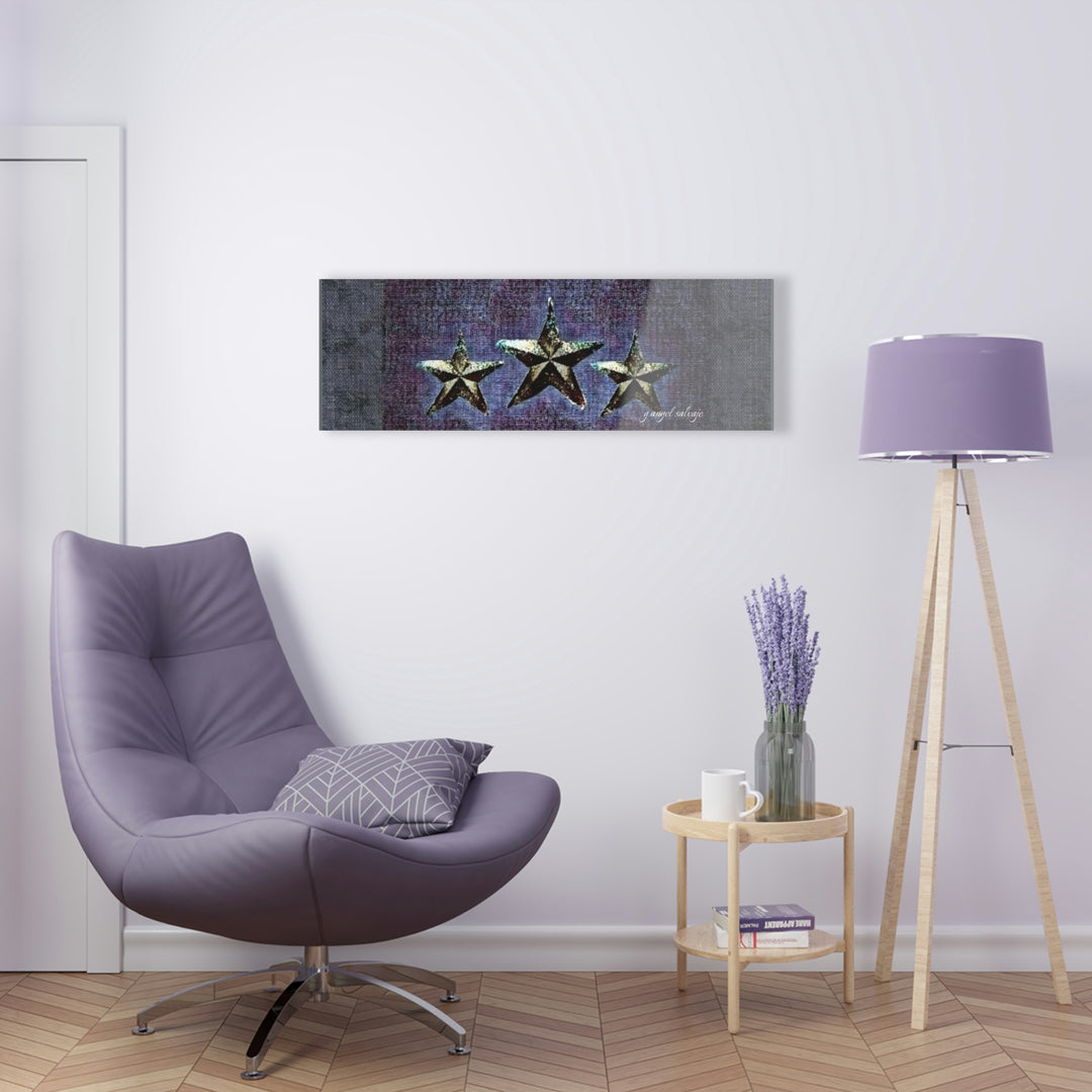 Dark Grey, Plum,And Violet Triple Star Acrylic Prints