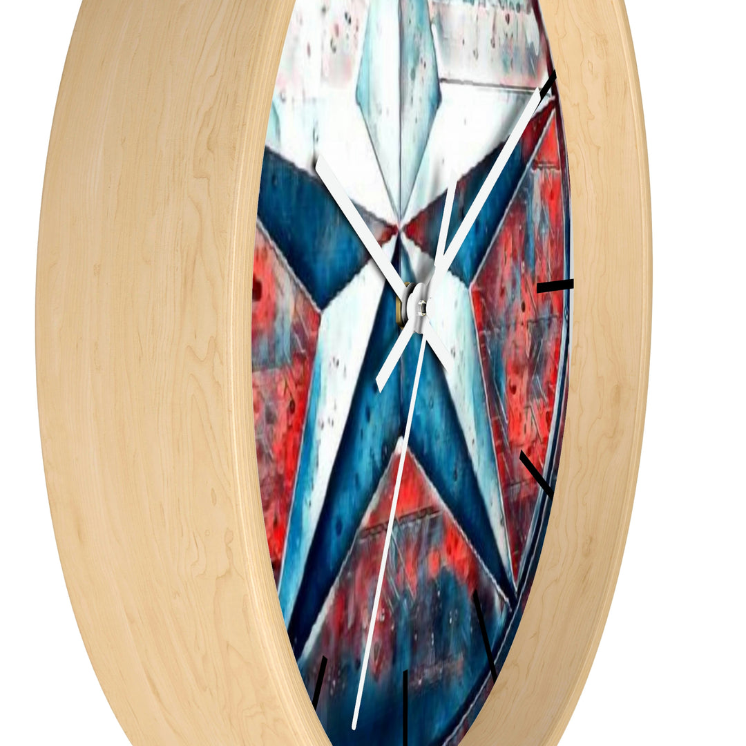 Texas star Red, White & Blue Splash Wall Clock