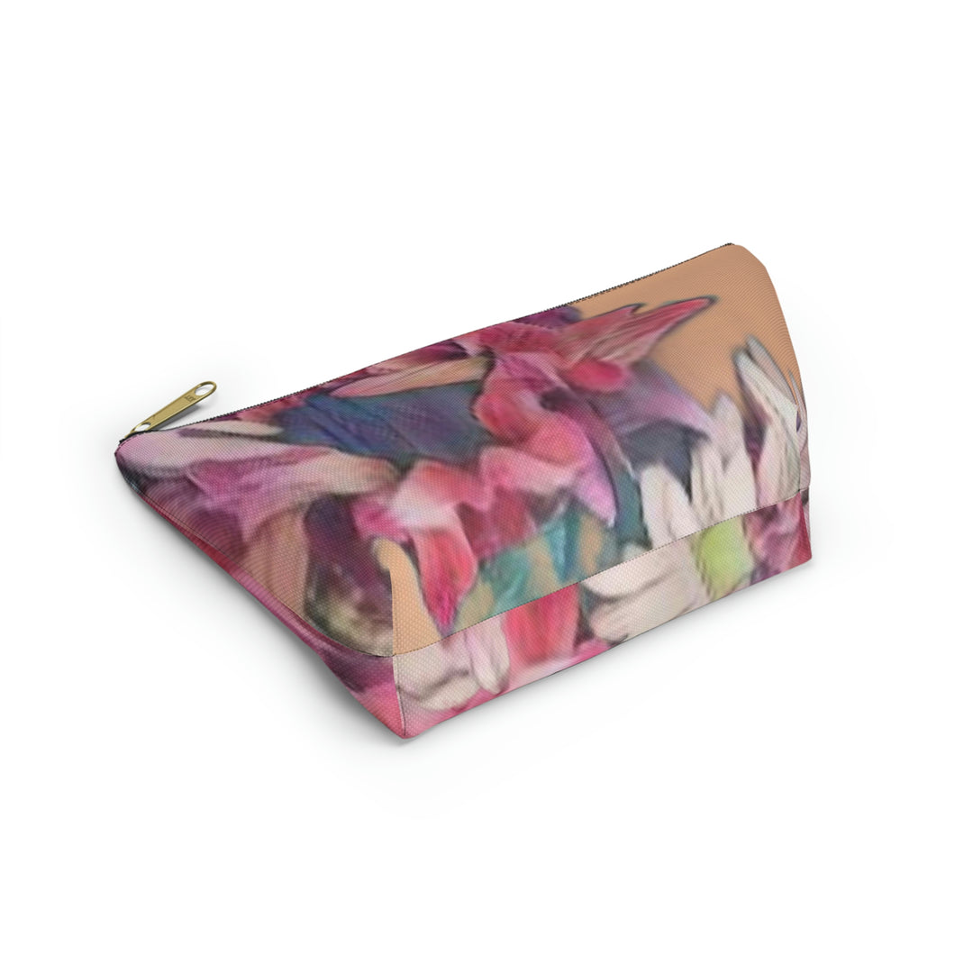 Floral/Coral Background Accessory Pouch w T-bottom