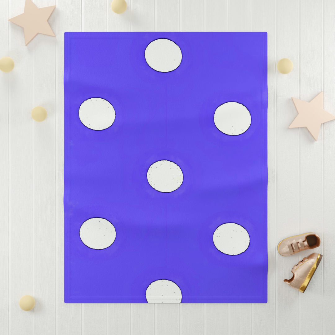 Purple eith white poky dotz Soft Fleece Baby Blanket