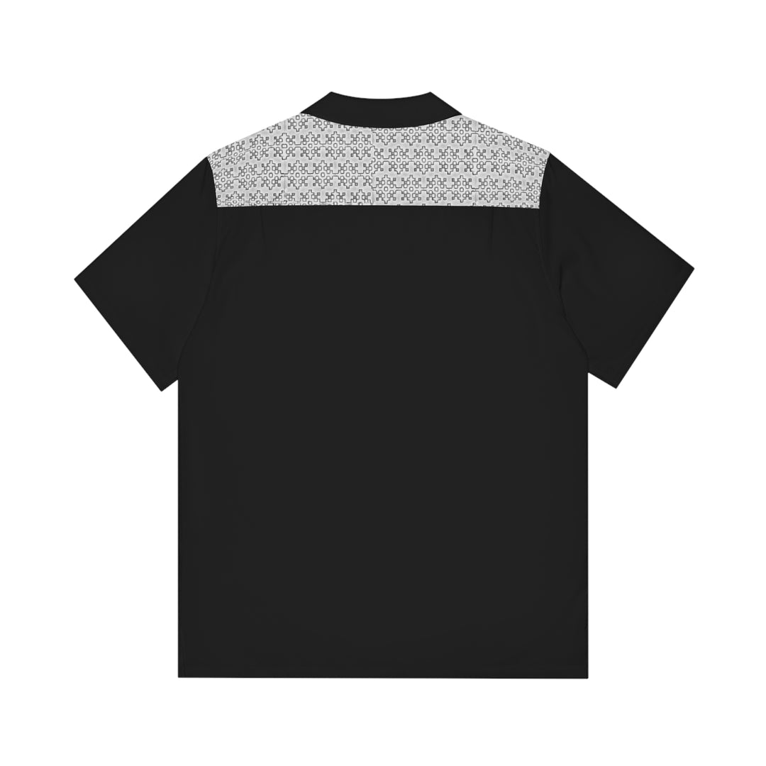 Grey graphic Men's Hawaiian Shirt (AOP)
