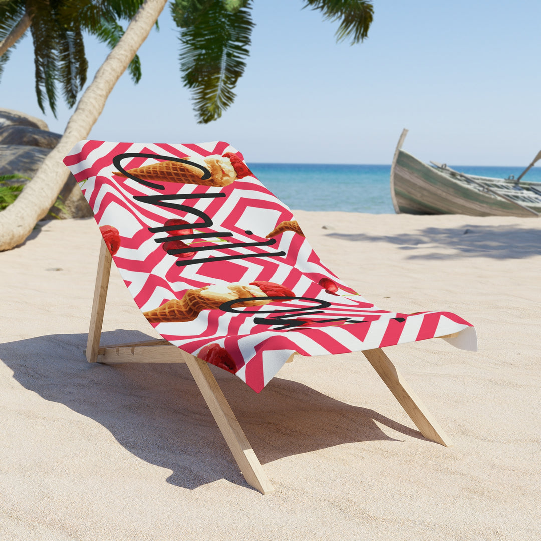 Chill out Ice cream Crowd Beach Towel