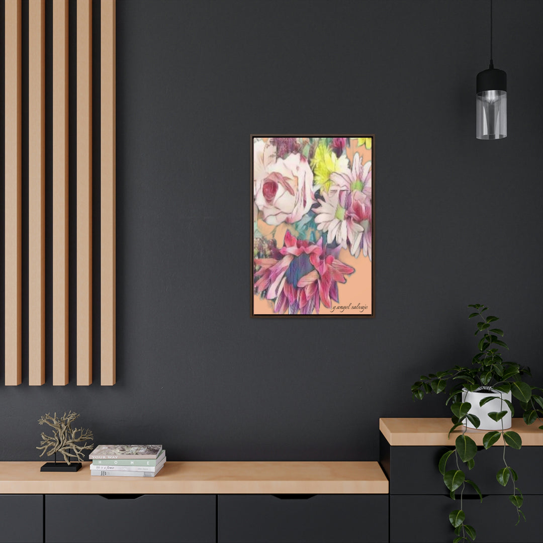 Floral/ coral background Gallery Canvas Wraps, Vertical Frame