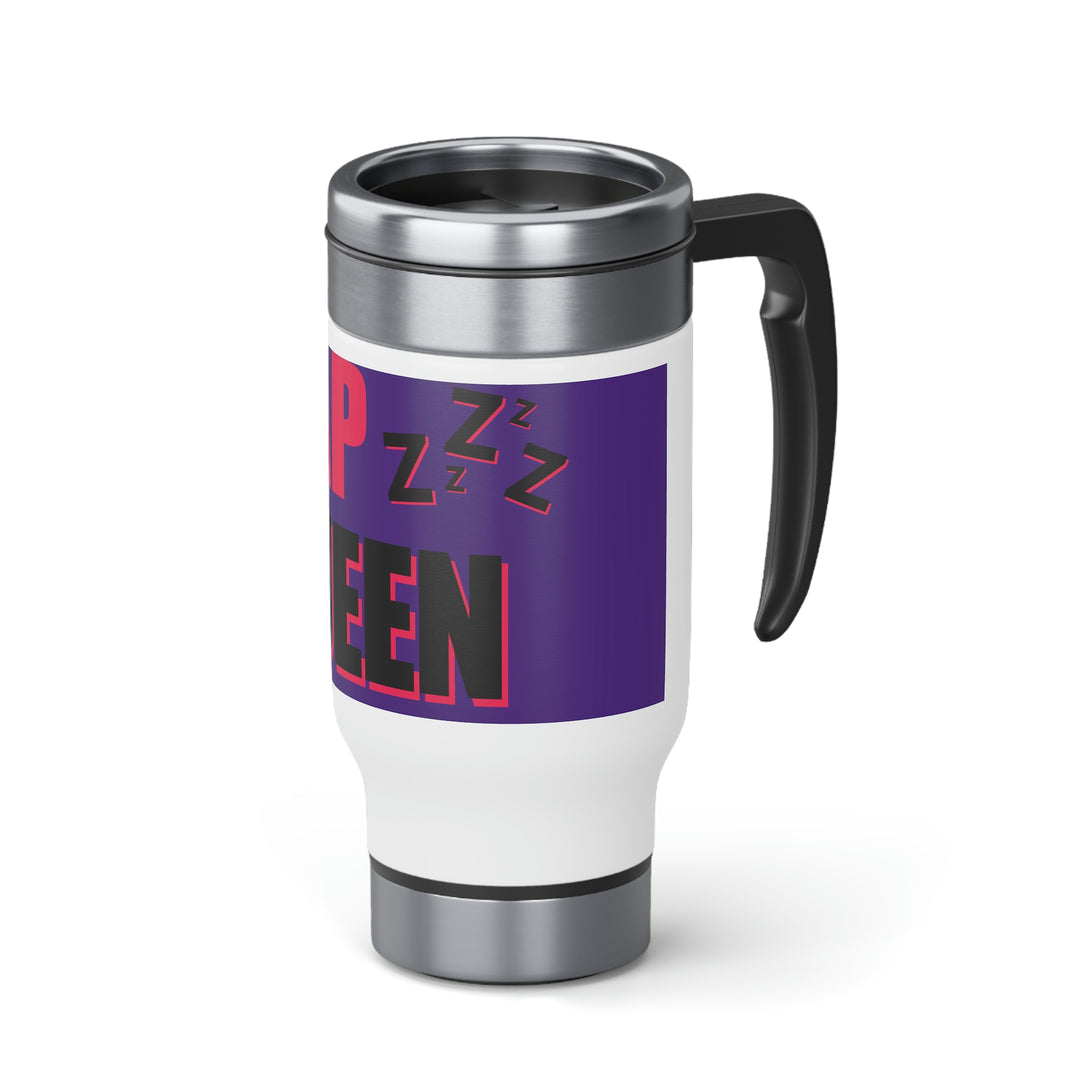 Nap Queen Stainless Steel Travel Mug with Handle, 14oz