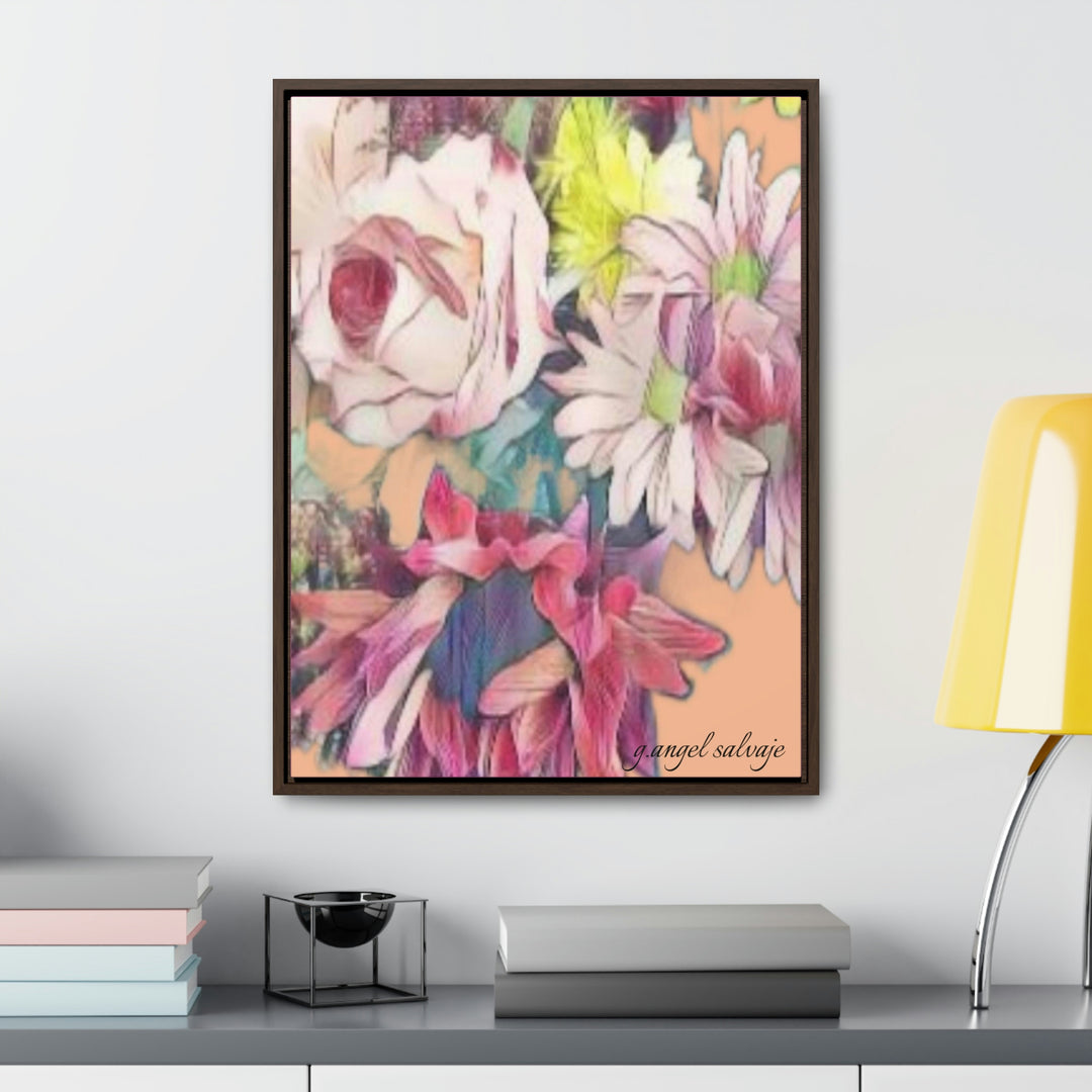 Floral/ coral background Gallery Canvas Wraps, Vertical Frame