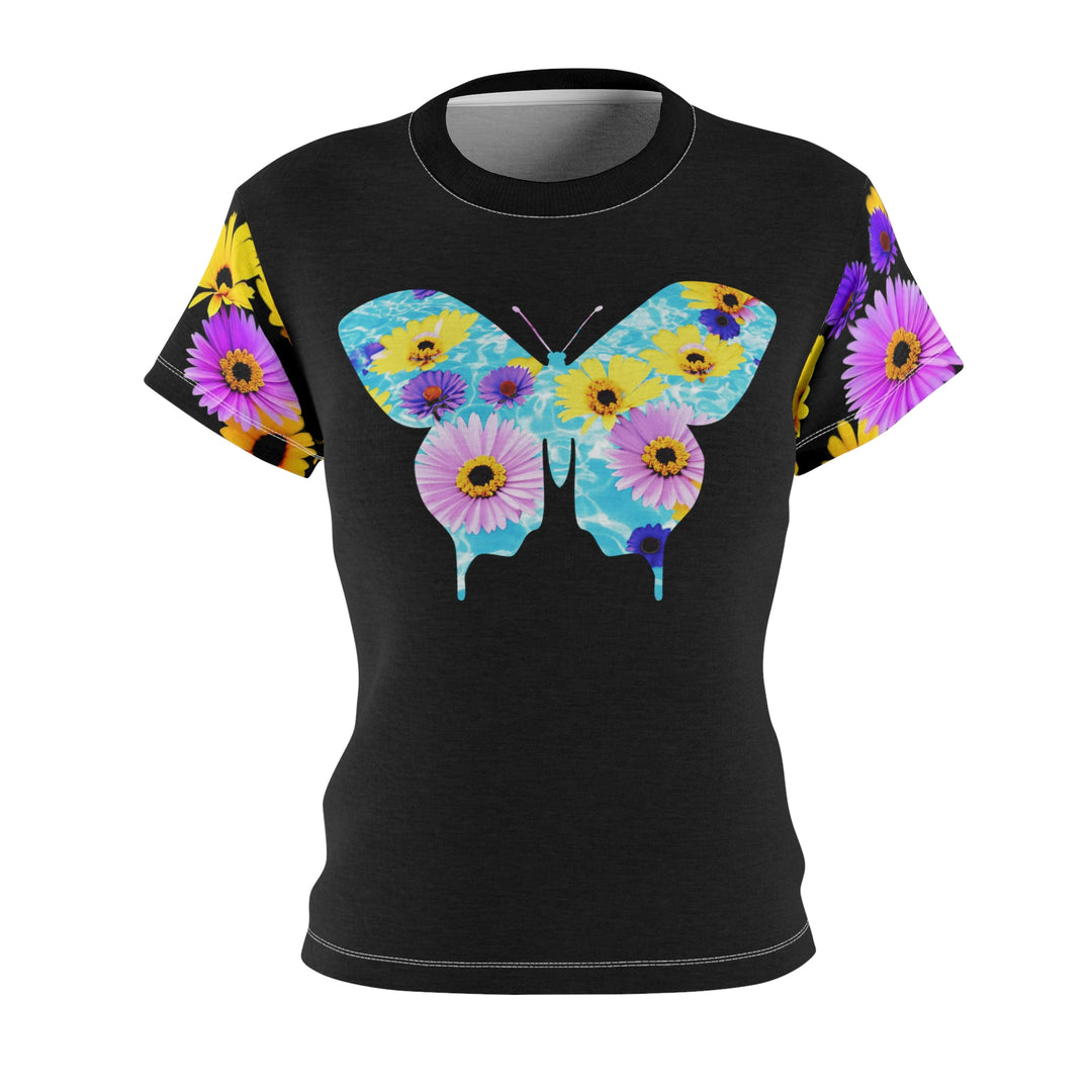 Black Maybe we are all Butterflies Women's Cut & Sew Tee (AOP)