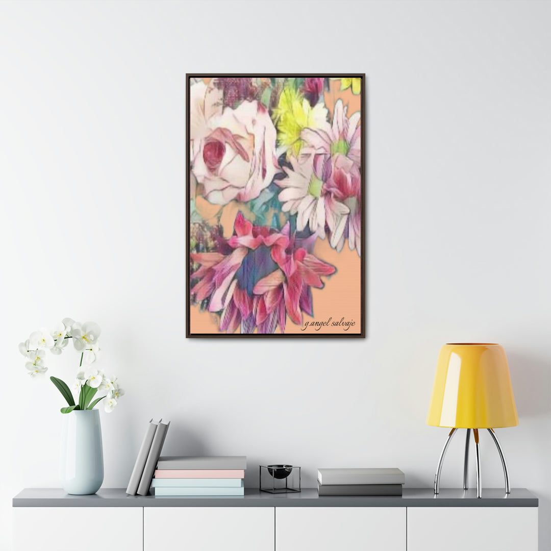 Floral/ coral background Gallery Canvas Wraps, Vertical Frame
