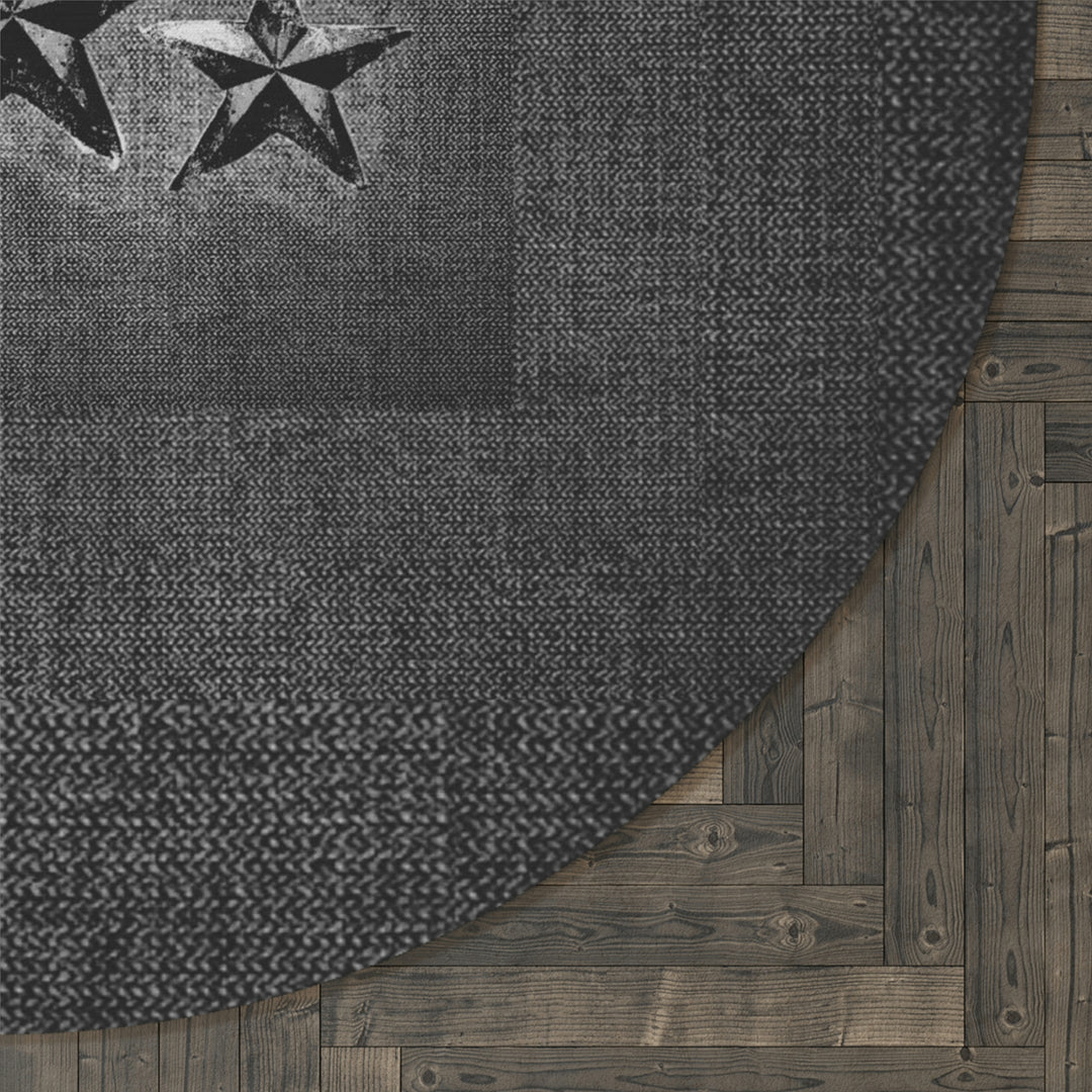 Triple Star in Dark Grey Round Rug