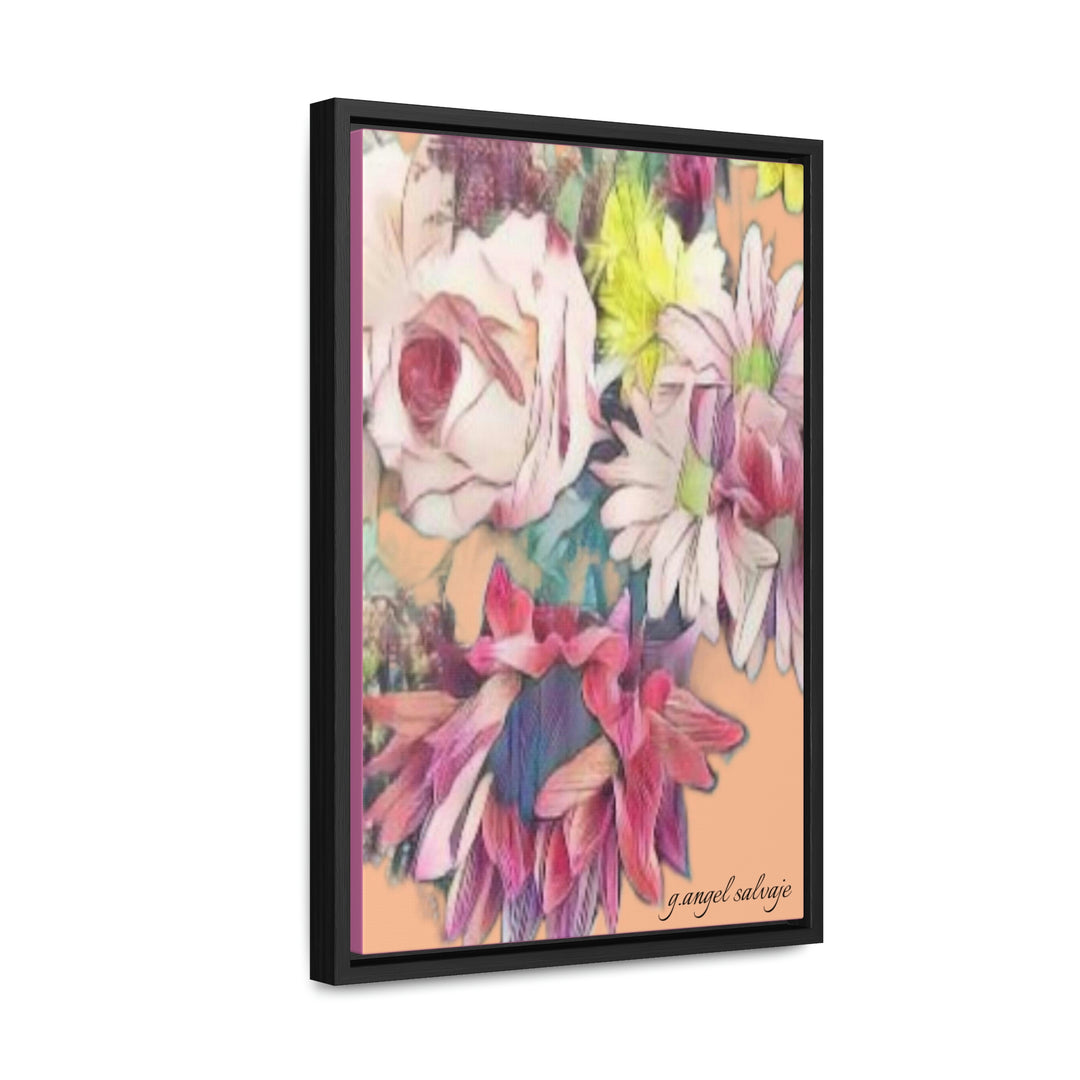 Floral/ coral background Gallery Canvas Wraps, Vertical Frame