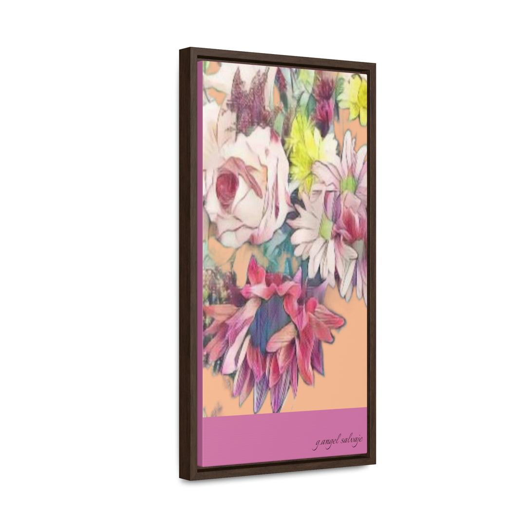 Floral/ coral background Gallery Canvas Wraps, Vertical Frame