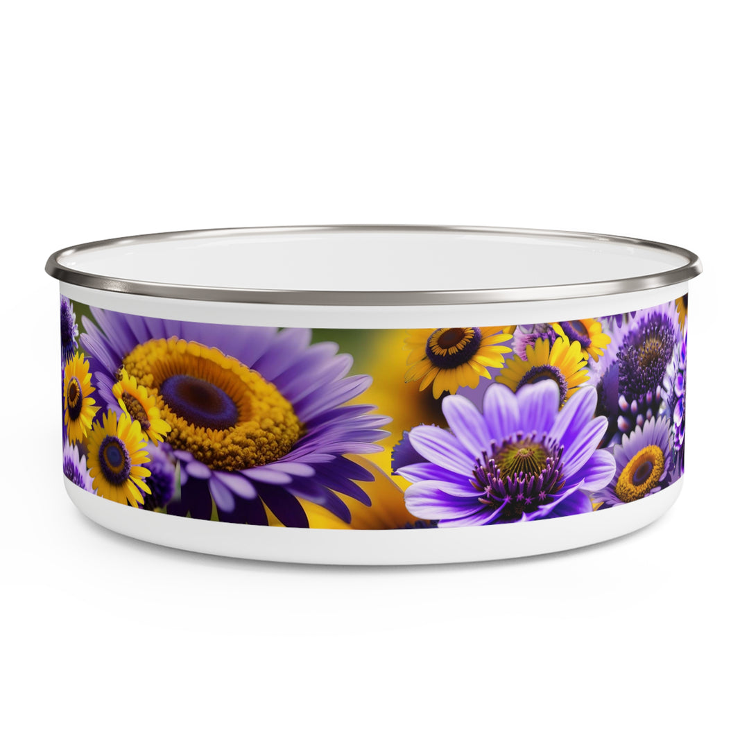 Purple and Yellow Fleury Enamel Bowl