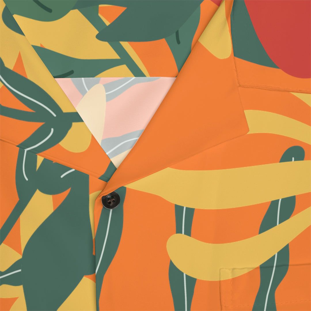 Summer Vibes Orange Men's Hawaiian Shirt (AOP)
