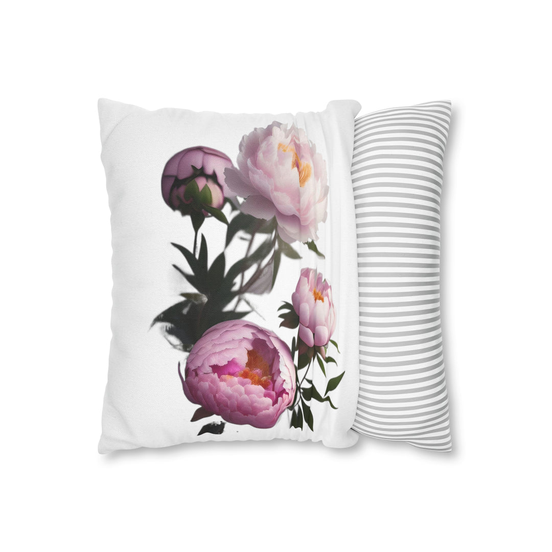 Peony Bouquet Spun Polyester Square Pillow Case