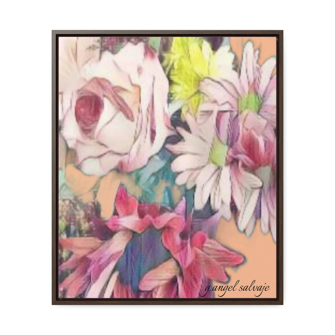 Floral/ coral background Gallery Canvas Wraps, Vertical Frame