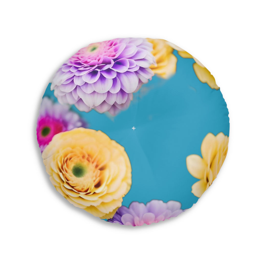 Flower Power style 3 Tufted Floor Pillow, Round