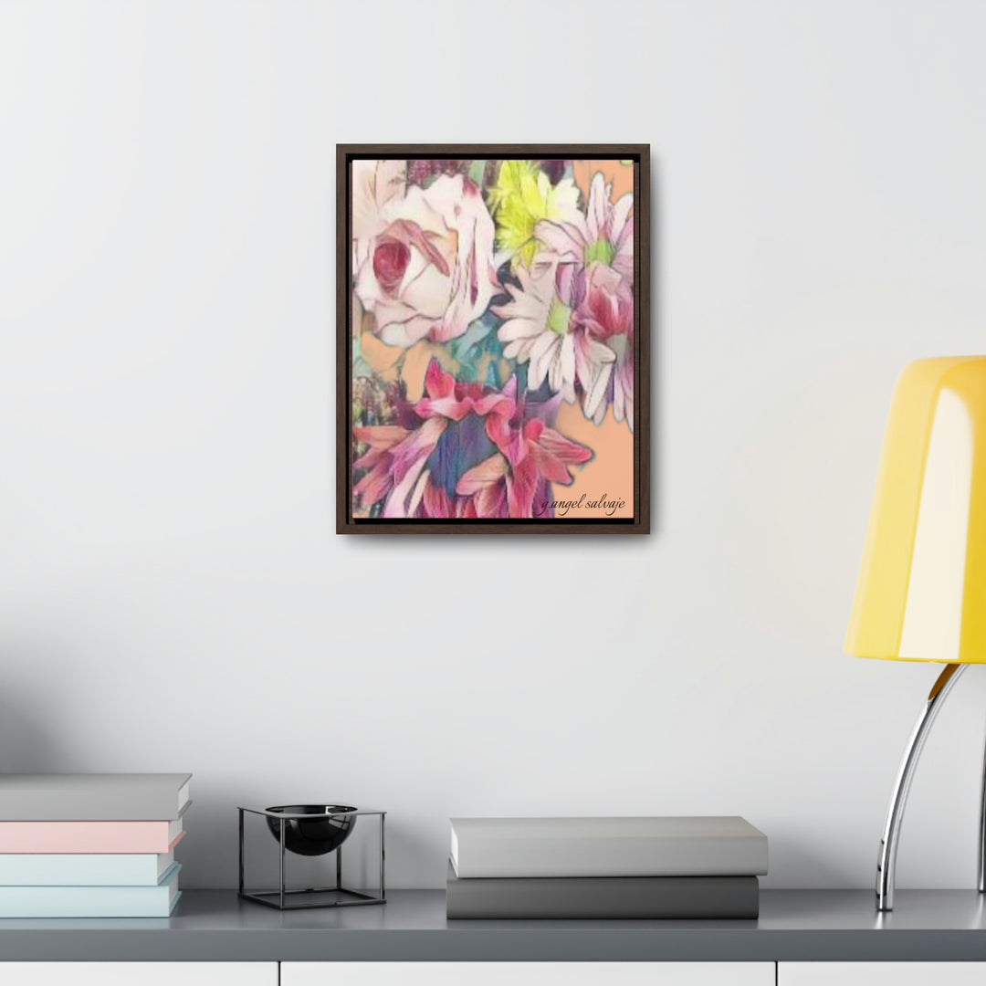 Floral/ coral background Gallery Canvas Wraps, Vertical Frame