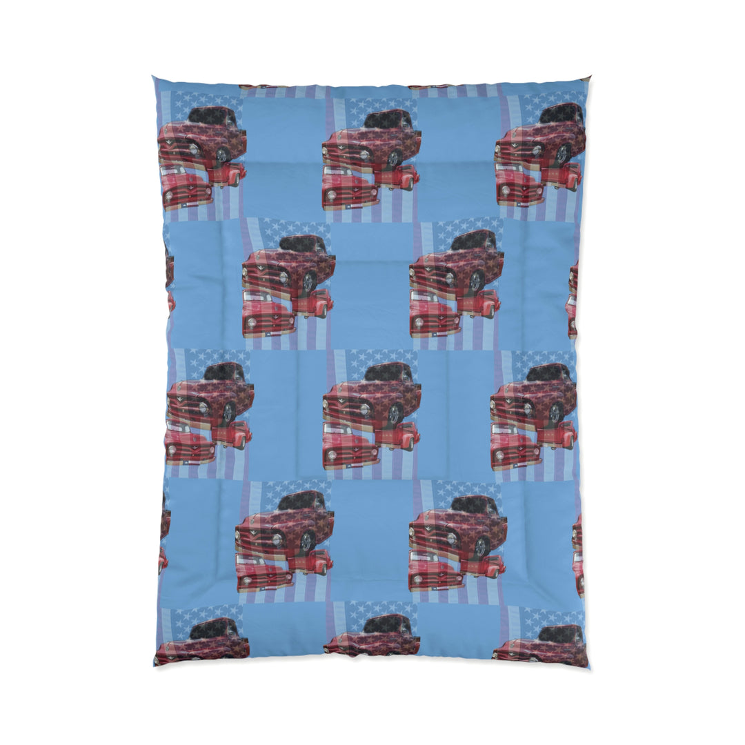 Triple 1956 Red Ford Comforter