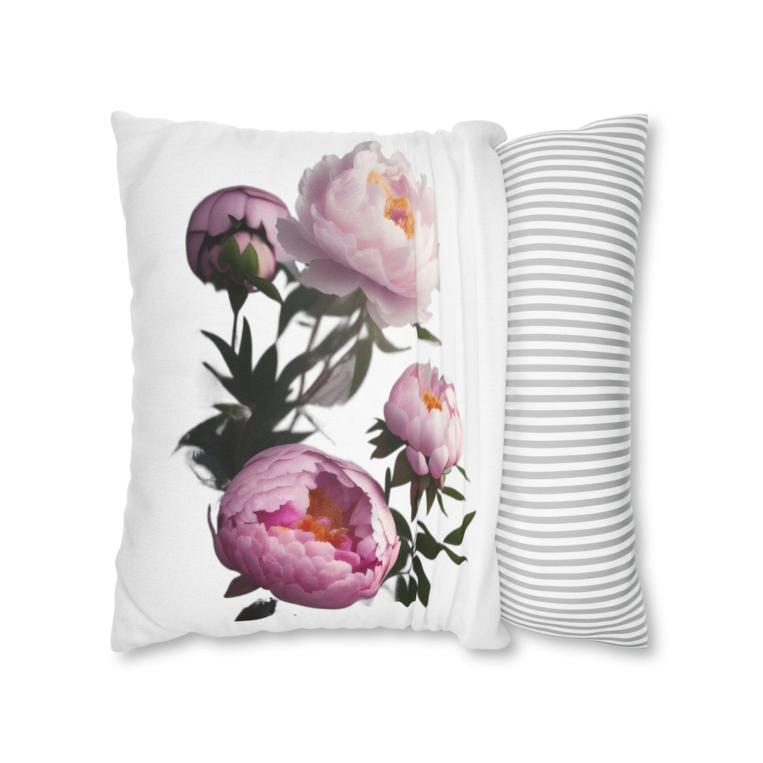 Peony Bouquet Spun Polyester Square Pillow Case