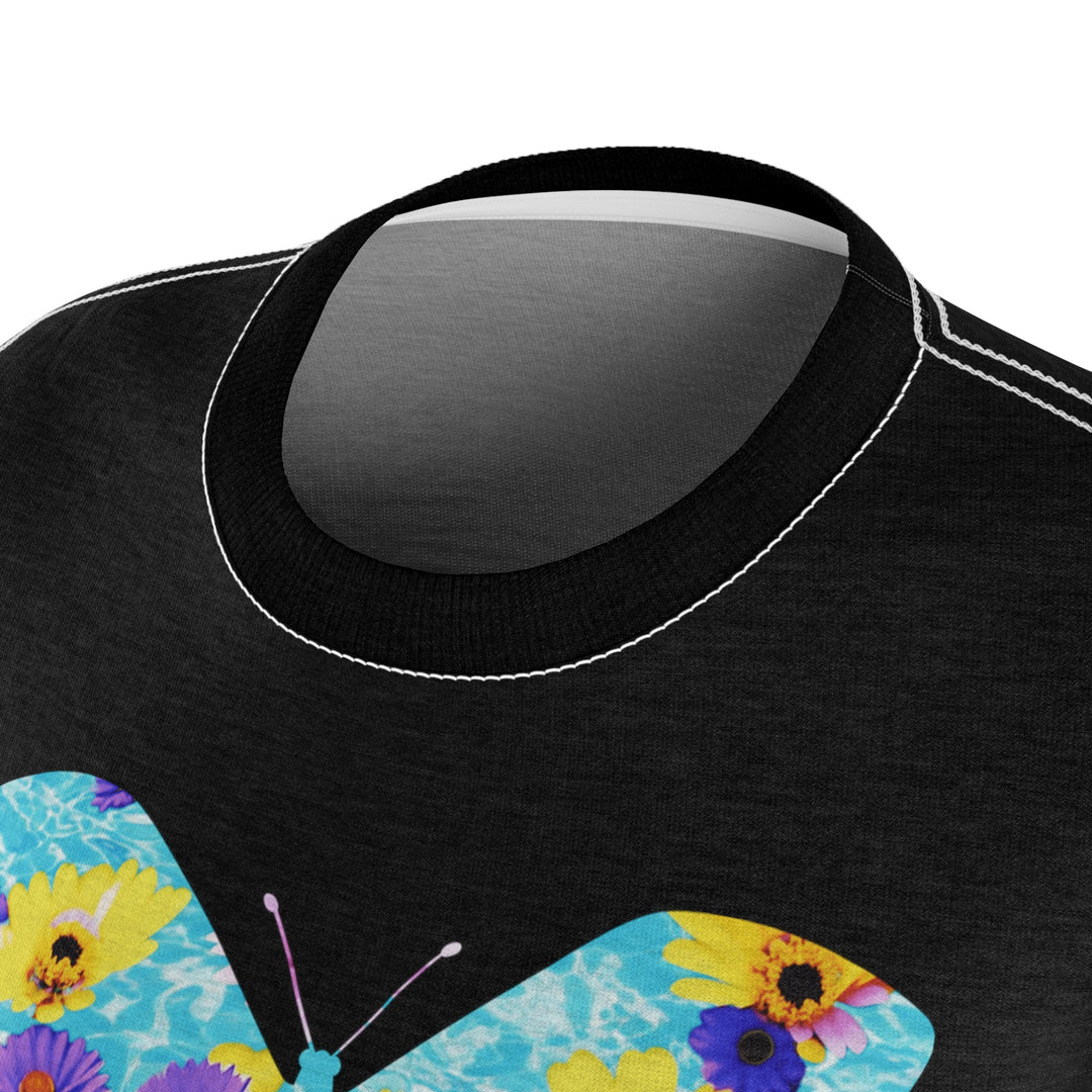 Black Maybe we are all Butterflies Women's Cut & Sew Tee (AOP)