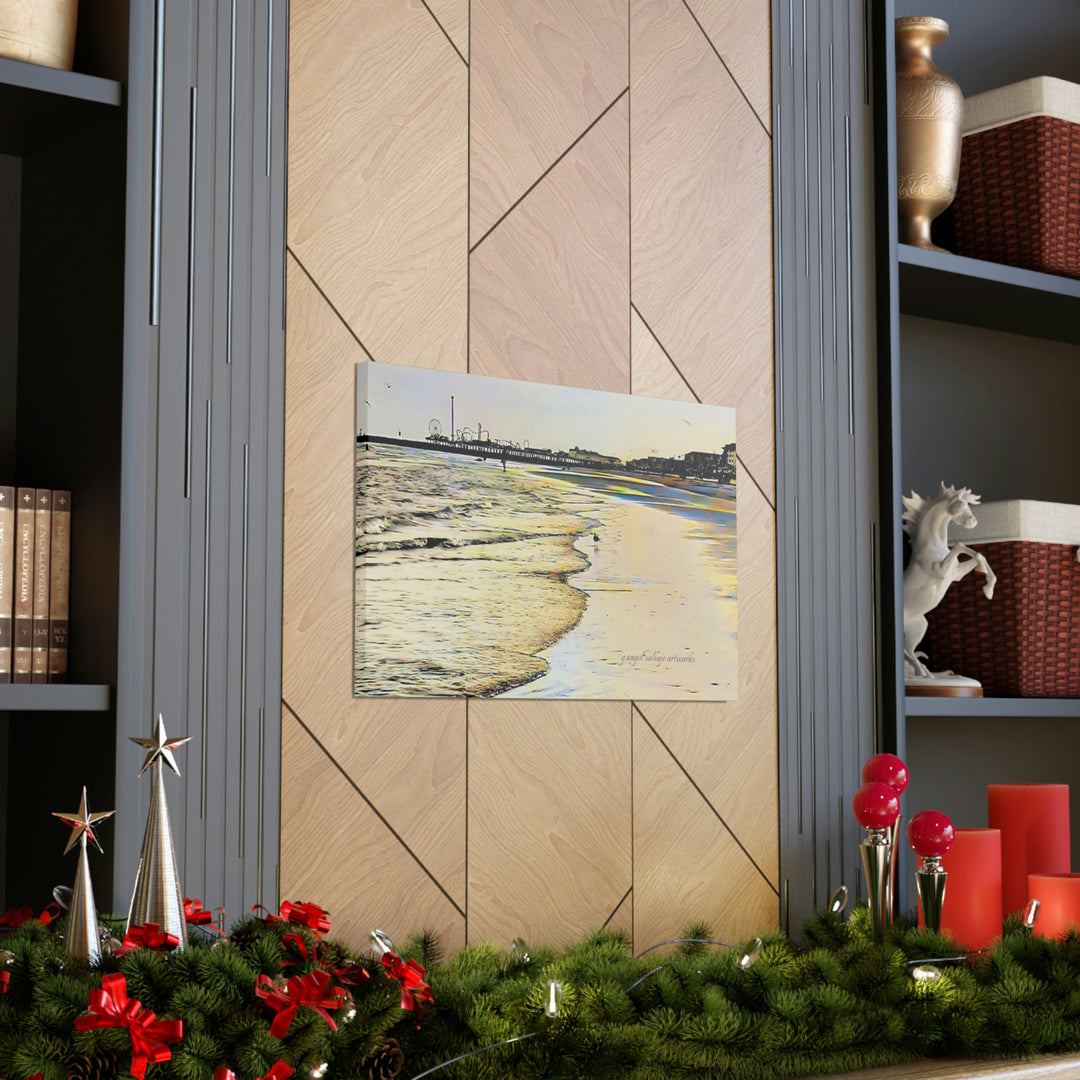 Galveston Strut Landscape Canvas Gallery Wraps