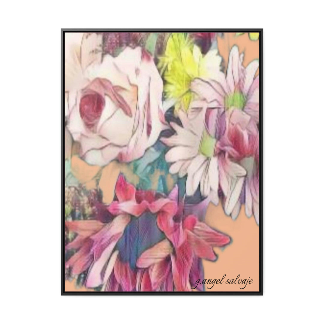 Floral/ coral background Gallery Canvas Wraps, Vertical Frame