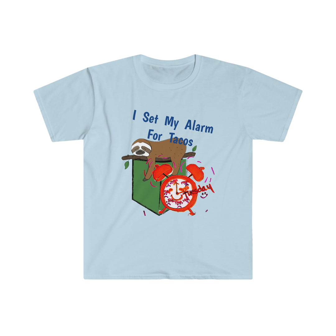 Taco alarm set Unisex Sloth Softstyle T-Shirt