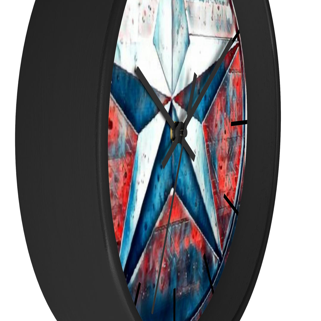 Texas star Red, White & Blue Splash Wall Clock