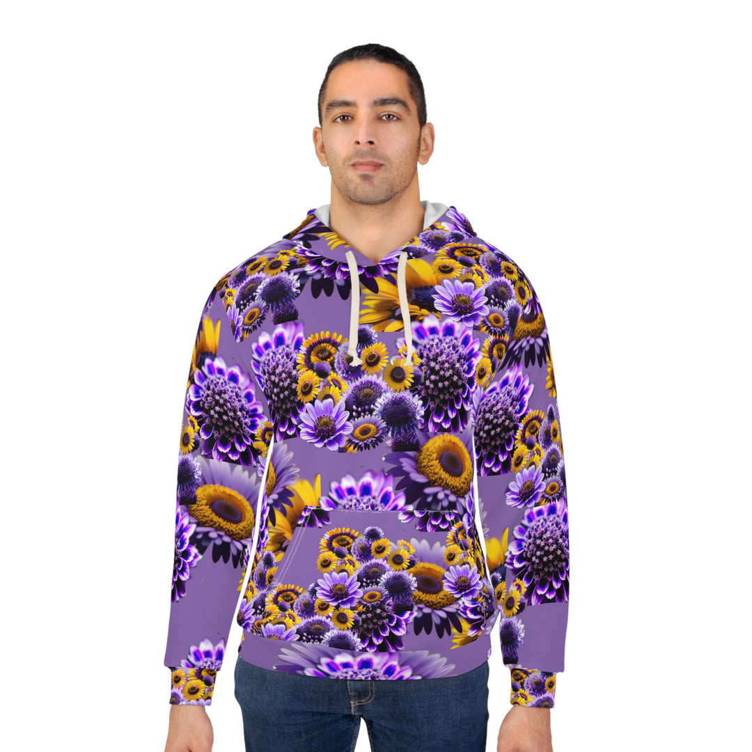 Purple Floral Women's Pullover Hoodie (AOP)