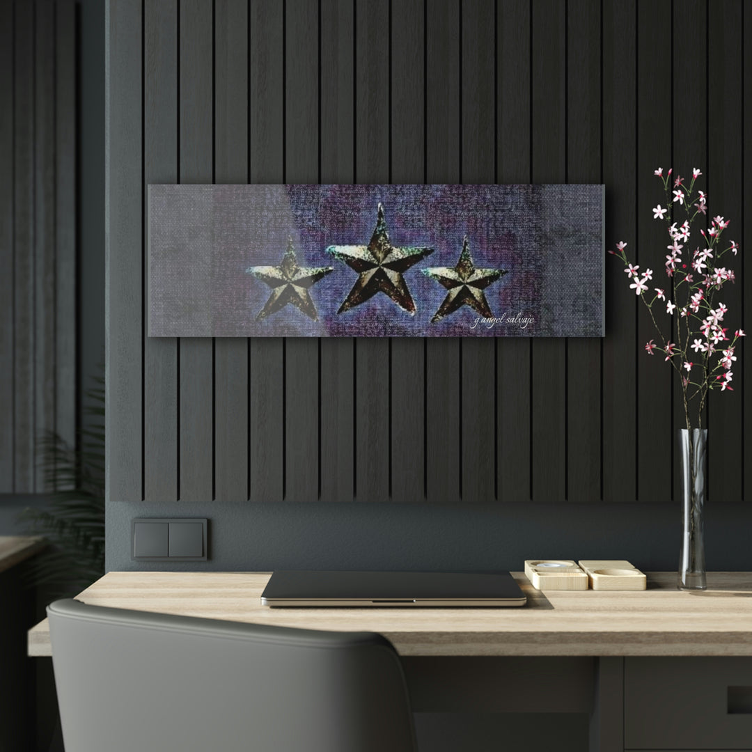 Dark Grey, Plum,And Violet Triple Star Acrylic Prints
