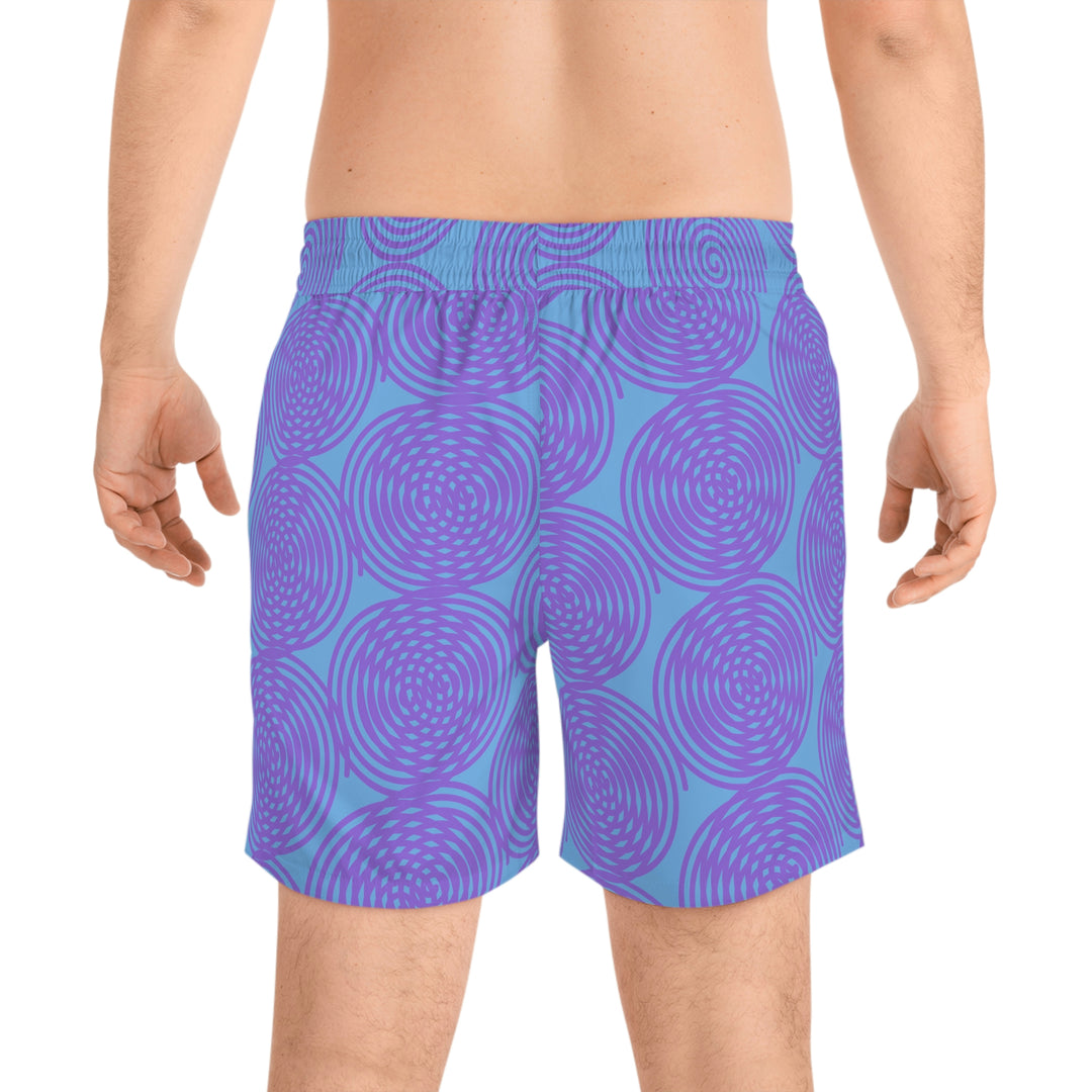 Simmer night spins Men's Mid-Length Swim Shorts (AOP)