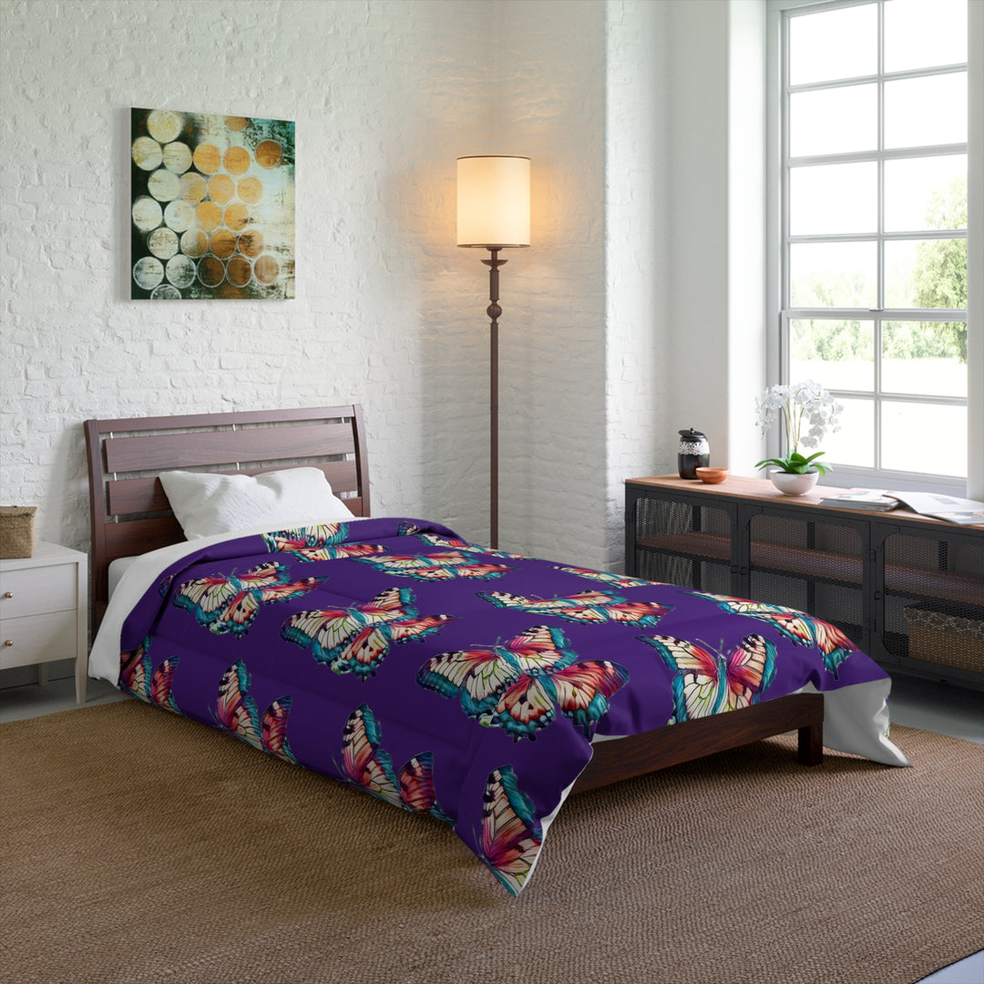 Purple Maybe we are all like Butterflies Comforter style 1