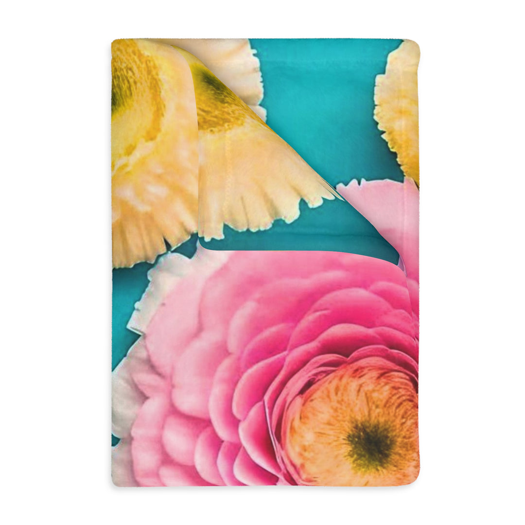 Flower Power style 2 Velveteen Minky Blanket (Two-sided print)