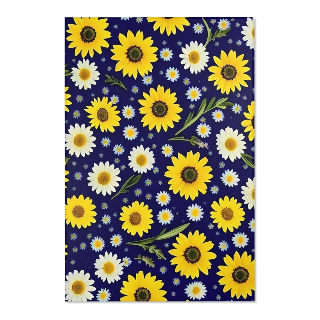 Daisies on Navy Area Rugs