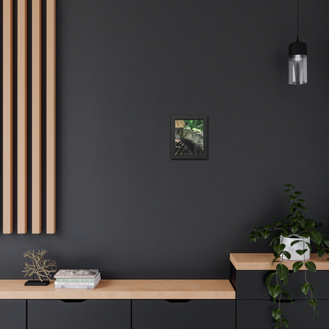 Footbridge Over Cascading Water Framed Posters