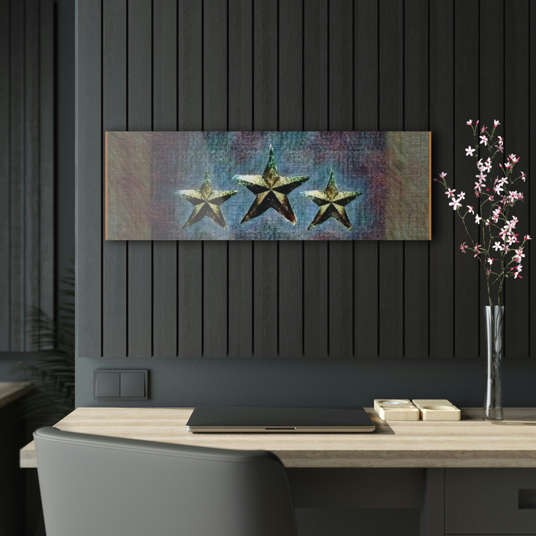 Rustic Triple Star with Plum Acrylic Prints