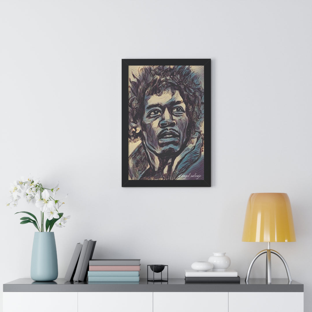 Jimi Hendrix Framed Vertical Poster