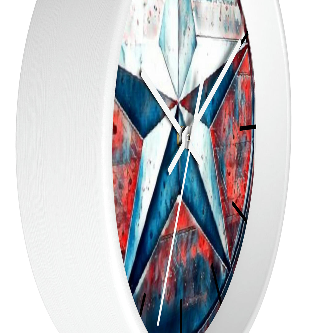 Texas star Red, White & Blue Splash Wall Clock