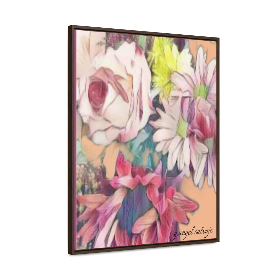 Floral/ coral background Gallery Canvas Wraps, Vertical Frame