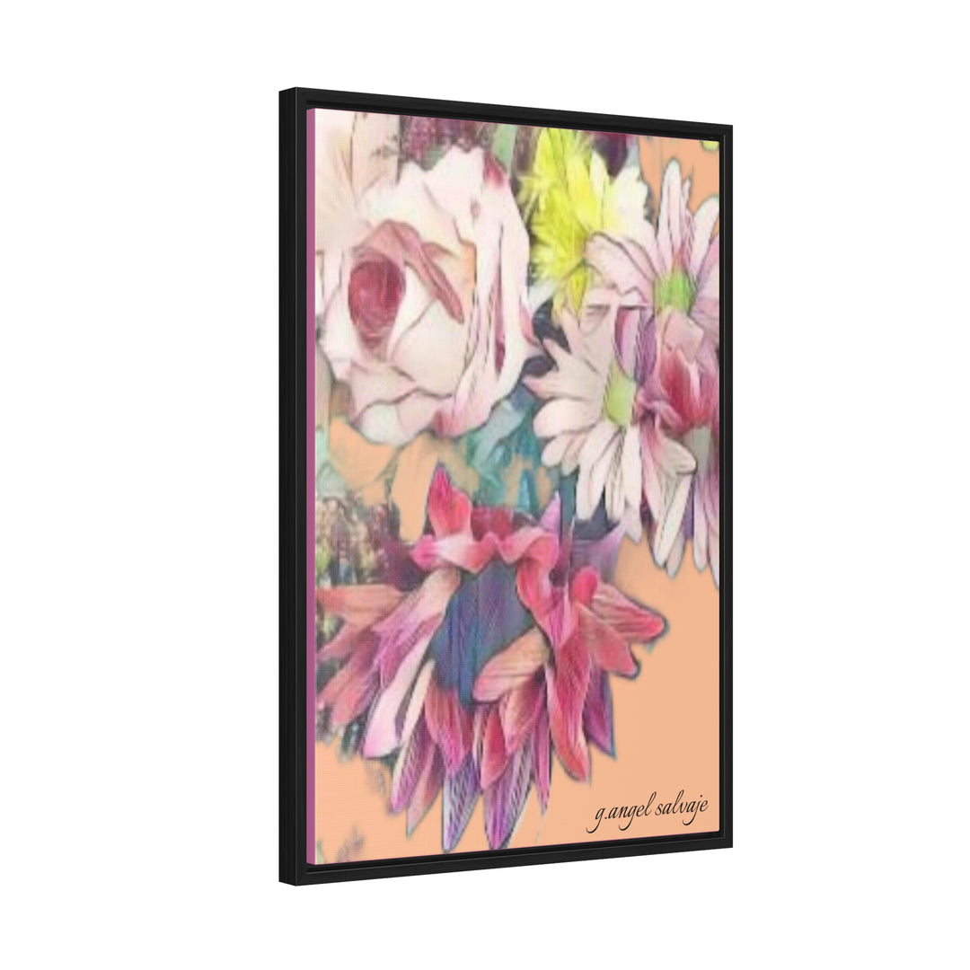 Floral/ coral background Gallery Canvas Wraps, Vertical Frame