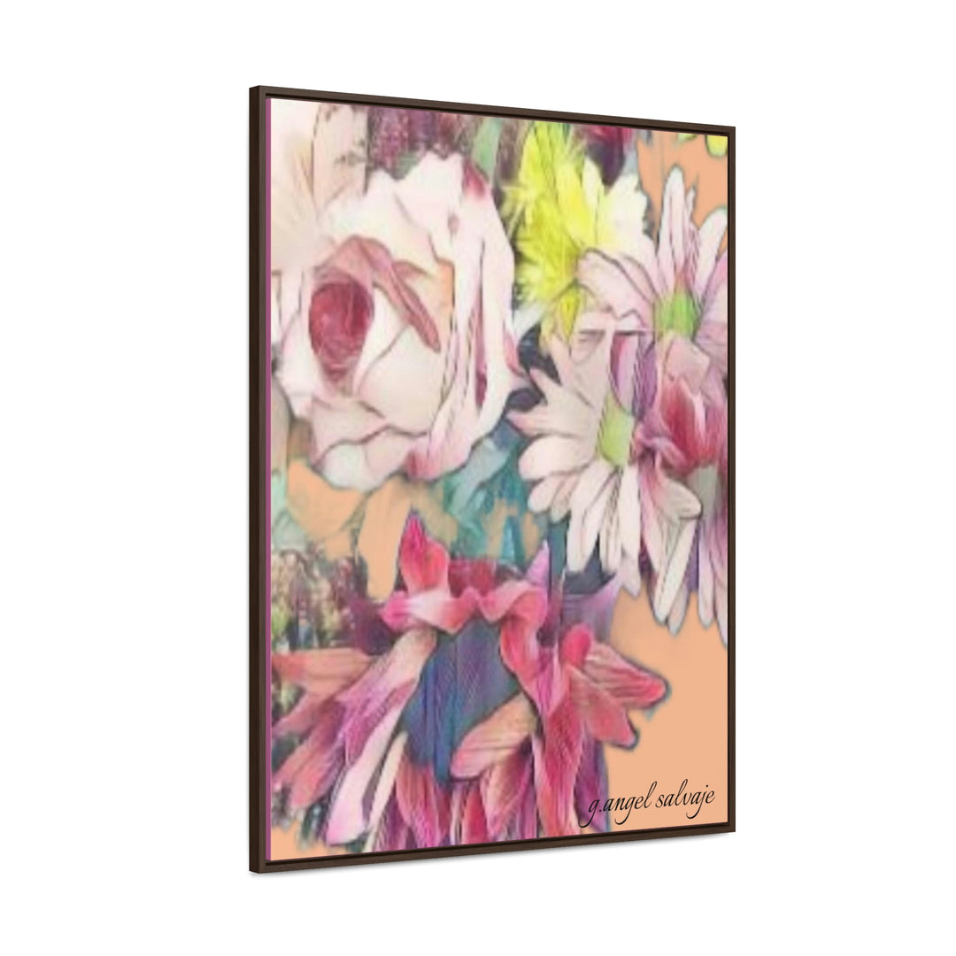 Floral/ coral background Gallery Canvas Wraps, Vertical Frame
