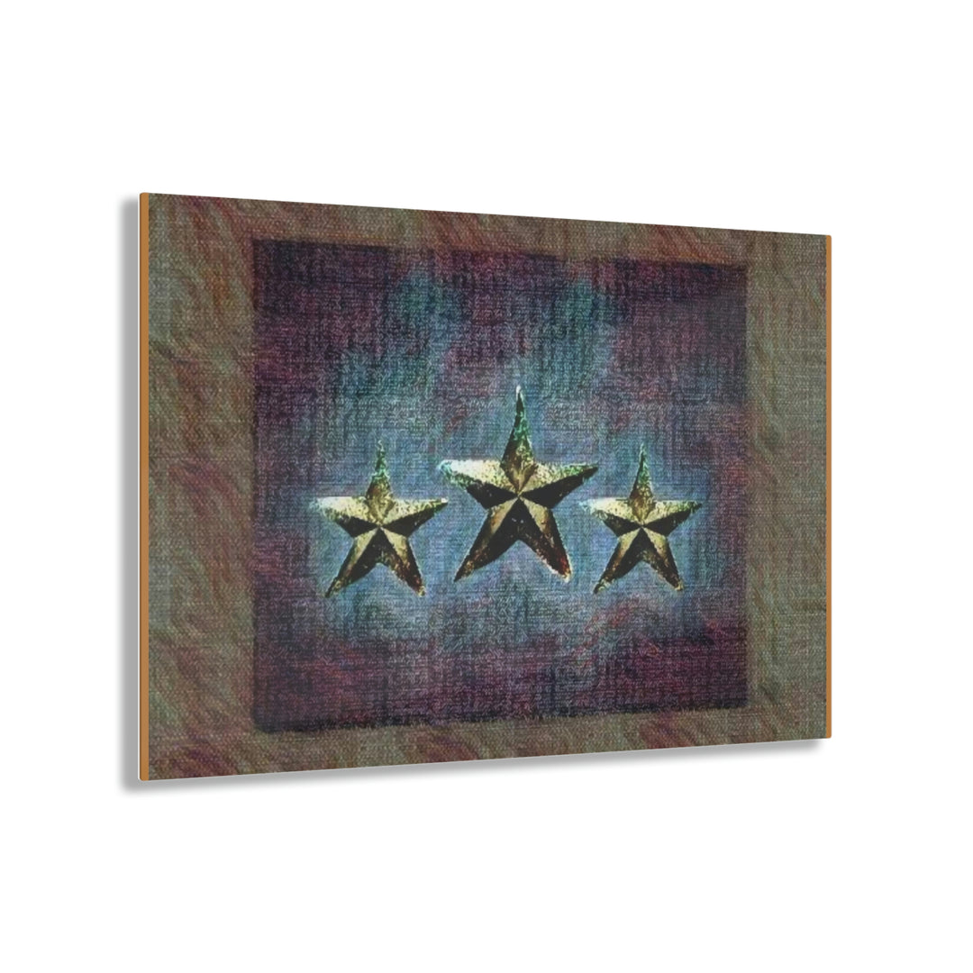 Rustic Triple Star with Plum Acrylic Prints