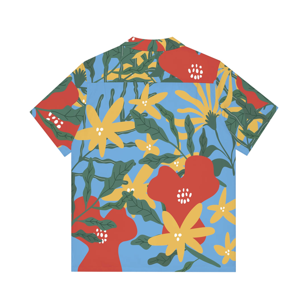 Summer Vibes Light Blue  Men's Hawaiian Shirt (AOP)