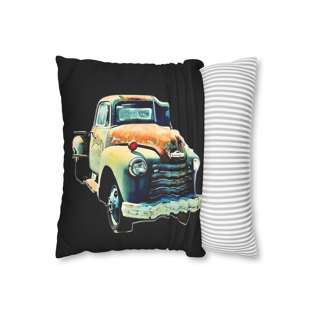 1953 Antique Truck , Black Faux Suede Square Pillow Case